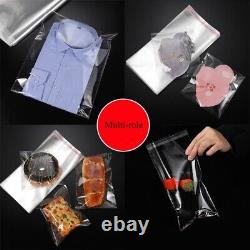 Clear Reclosable Plastic Bags Cello Self Adhesive Tape Seal Poly Clothes Candy