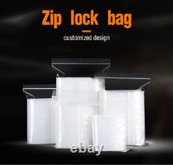 Clear Reclosable Seal Bag Plastic Poly Zip Lock Bags Jewelry Zipper Baggie 2Mil