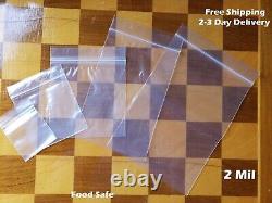 Clear Reclosable Zip Seal 2Mil Bags Poly Plastic 2 Mil Top Lock Baggies Jewelry