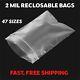 Clear Reclosable Zip Top Lock Poly Bags 2 Mil Plastic Seal Zipper Baggies Mini