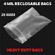 Clear Reclosable Zip Top Lock Poly Bags 4 Mil Plastic Seal Zipper Baggies Mini