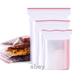 Clear Resealable Zipper Bags Zip Seal Heavy Duty Plastic Top Lock Storage Candy