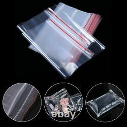 Clear Resealable Zipper Bags Zip Seal Heavy Duty Plastic Top Lock Storage Candy