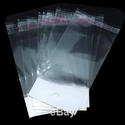 Clear Self Adhesive Seal Plastic OPP Bag Jewelry Packaging Pouch Hang Hole Bags