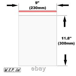 Clear Self Adhesive Seal Plastic Poly Cello Gift Bag Large Cellophane Bags A4 A3