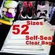 Clear Self Seal Tape Bags Apparel Packing Shipping Home Storage Travel Luggage