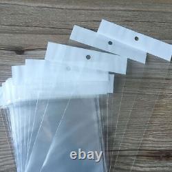 Clear Self Sealable OPP Seal Plastic Cellophane Bags Adhesive With Hang Hole