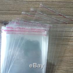 Clear Self Sealable OPP Seal Plastic Cellophane Bags Adhesive With Hang Hole