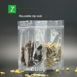 Clear Stand Up Plastic Pouches Zip Bags Food Storage Lock Packaging Resealable