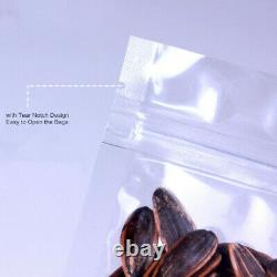 Clear Stand Up Plastic Pouches Zip Bags Food Storage Lock Packaging Resealable