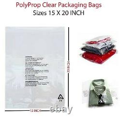 Clear Transparent Plastic Self Seal Garment Clothing Retail Packaging Bags