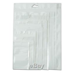 Clear White Plastic Bags Zip Lock Packaging Pouch with Hang Hole Poly Reclosable