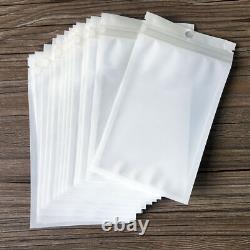 Clear/White Reclosable Hang Hole Pouch Packing Plastic Seal Bags Various Size