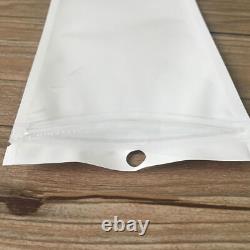 Clear/White Reclosable Hang Hole Pouch Packing Plastic Seal Bags Various Size