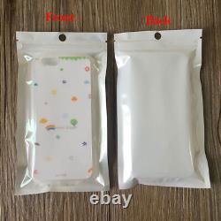 Clear/White Reclosable Hang Hole Pouch Packing Plastic Seal Bags Various Size