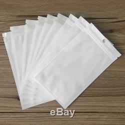 Clear/White Reclosable Hang Hole Pouch Packing Plastic ZipLock Bags Various Size