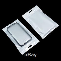 Clear / White Resealable Plastic Bags Grip Seal Poly Packaages Zip Lock Pouches