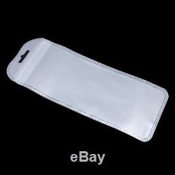 Clear White Zip Lock Plastic Bag with Hang Hole for Cable Electronic Accessories