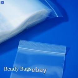 Clear Zip Seal Plastic Bags 4 Mil HEAVY-DUTY Poly Reclosable 6 Mil Zipper Bags