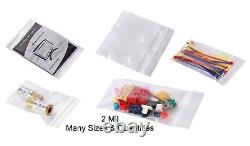 Clear Zip Seal Plastic Bags Jewelry Zipper Top Lock Reclosable Baggies 2 mil
