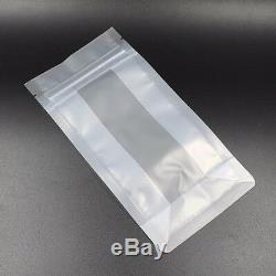 Clear Zipper Resealable Plastic Pouches Stand Up Matte Food Poly Side Gusset Bag