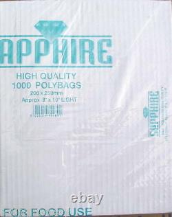 Clear plastic polythene food use bags grip seal and open bags by Sapphire