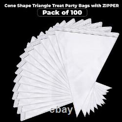 ClearlyElegant 5x10-8x15 Strong, Clear, 2Mil Zip&Lock Cone Shaped Plastic Bags