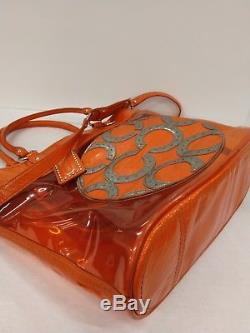 Coach 15021 Transparent Clear Orange-Red Tote Colette Rare Plastic Beach Bag