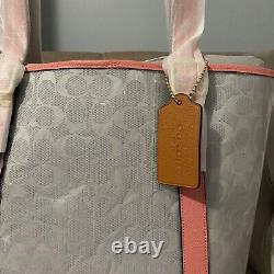 Coach 2564 Ferry tote bag clear Signature Transparent Handbag Pink lemonade New