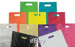 Coloured Plastic Carrier Bags Gift Shop Strong Patch Handle Bag Boutique Retail