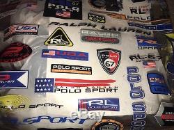 Crazy Rare Polo Sport All Over Logo Pron Clear Plastic Tote Bag Carry All