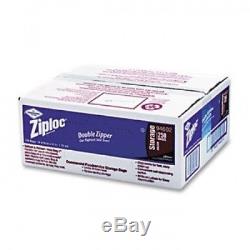 Double Zipper Bags, Plastic, 3.8l 1.75 mil, Clear withWrite-On Panel, 250/Box