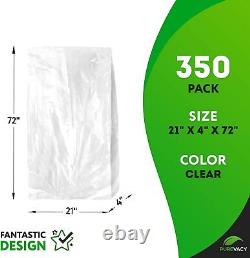 Dry Cleaning Bags Roll of 350 pcs, 21 x 4 x 72 Clear Plastic Garment Bags