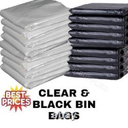 Dustbin Liner Rubbish Bag Black & Clear 140g 160g 200g Heavy Duty