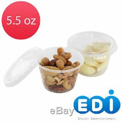 EDI 5.5oz Clear Plastic Jello Jelly Shot Portion Cups with Lids 100 Sets Per Bag