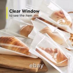 Film Fronted Paper Bags White Window Clear Food Display for Sandwich Cake Candy