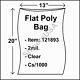 Flat Poly Plastic Bag 2-mil 13x20 Cs/1000 Clear Packaging Heat Seal Fda 121893