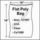 Flat Poly Plastic Bag 2-mil 16x18 Cs/1000 Clear Packaging Heat Seal Fda 121507
