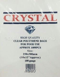 Food Bags Many Sizes Clear Food Grade Packaging CRYSTAL