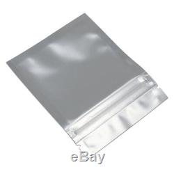 Front Clear Back Blue Plastic Aluminum Foil Bag Zipper Lock Food Mylar Pouch