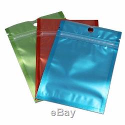 Front Clear Back Colorful Zip Lock Plastic Bag Resealable Self Seal Pack Pouch