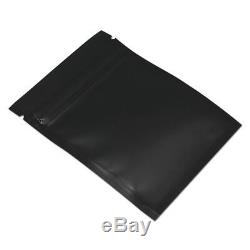 Front Clear Back Matte Black Aluminum Foil & Plastic Zip Lock Bag Storage Pouch