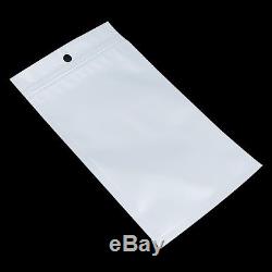 Front Clear Back White Zip Lock Plastic Bag Reclosable Self Seal Hang Hole Pouch