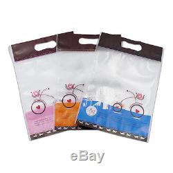 Frosted Clear Plastic Stand Up Ziplock Food Packing Bags Pouches with Handle