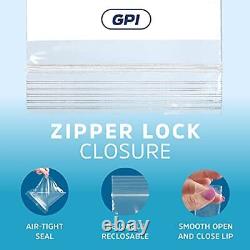 GPI Case of 1000 9 x 12 Clear Plastic RECLOSABLE Zip Bags Bulk 2 mil Thic