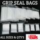 Grip Seal Bags Plastic Zip Lock Self Resealable Clear Storage Poly All Sizes