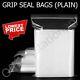 Grip Seal Bags Self Resealable Clear Polythene Plastic Zip Lock Various Sizes