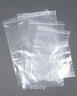 GRIP SEAL BAGS Self Resealable Clear Polythene Poly Plastic All Sizes Zip Lock