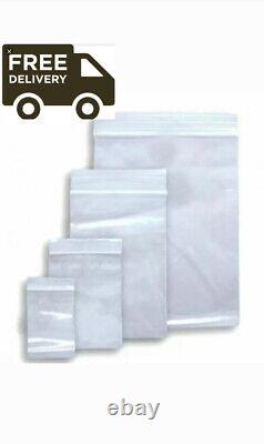 GRIP SEAL BAGS Self Resealable Clear Polythene Poly Plastic Zip Lock All Sizes