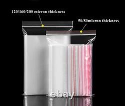 GRIP SEAL BAGS Self Resealable Clear Polythene Poly Plastic Zip Lock All Sizes